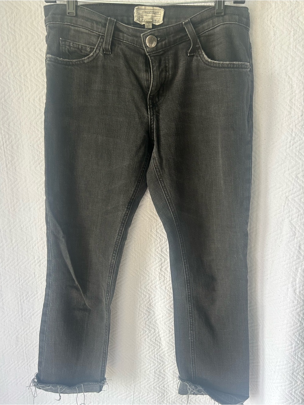Current/Elliott Washed Black Cropped Jeans